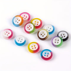 10pcs 12.5mm Resin Rainbow Candy Contrast Buttons DIY Sewing Craft Supplies