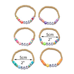 6pcs BFF Heart Bracelet For Girls Kids Friendship Party Jewelry