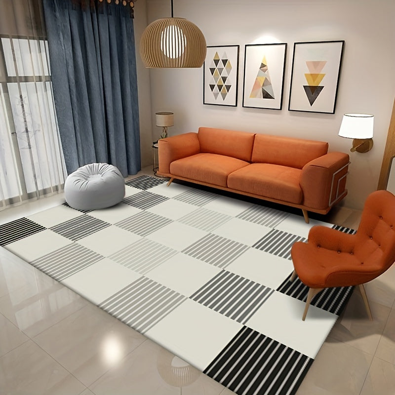 Modern Soft Area Rug: Abstract Design, Non-slip, Anti-fatigue