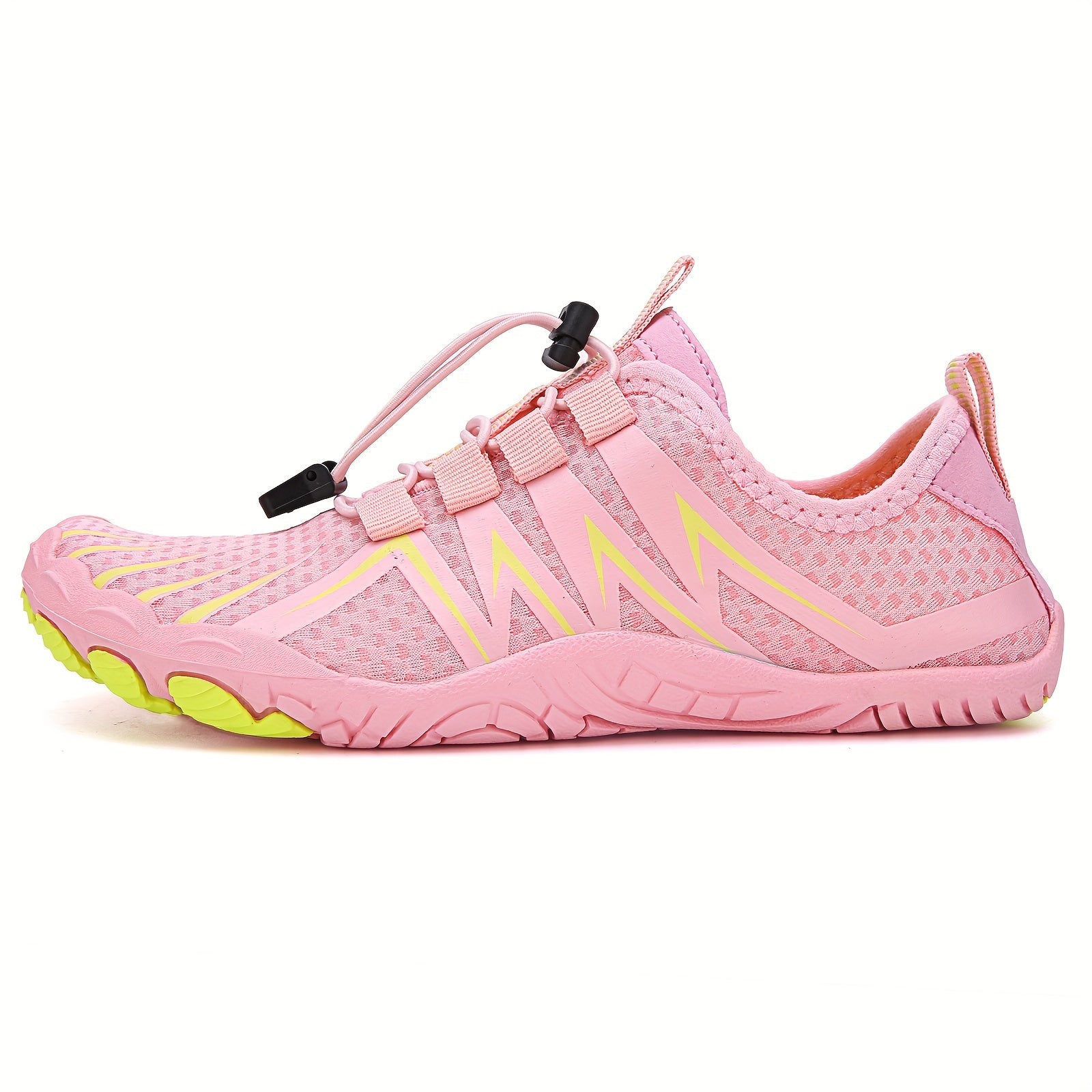 Women's Pink Lace Up Water Shoes Lightweight Beach Wading Shoes