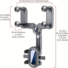 360 Degree Car Rearview Mirror Mobile Phone Bracket Rotatable