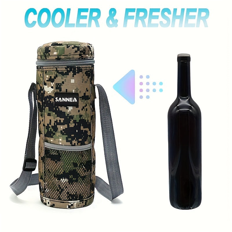 Portable Wine Cooler Bag 1.5L Round Red Aluminum Foil Insulation Bag