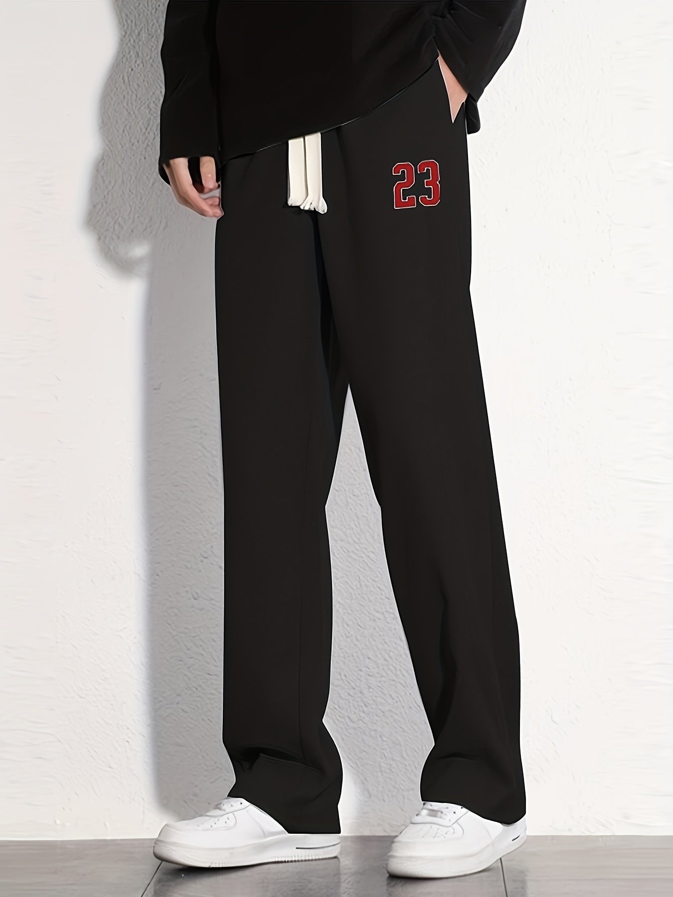 Cotton Sweatpants Men s Casual Solid Loose Fit Drawstring Pants