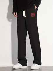 Cotton Sweatpants Men s Casual Solid Loose Fit Drawstring Pants