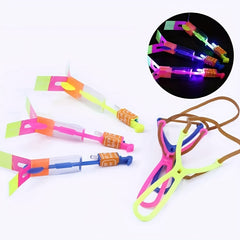 10pcs Glow in the Dark Flying Rocket Slingshot Toy For Kids