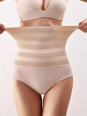 Floral Lace Trim Shaping Panties High Waist Tummy Control Butt Lifting Shorts