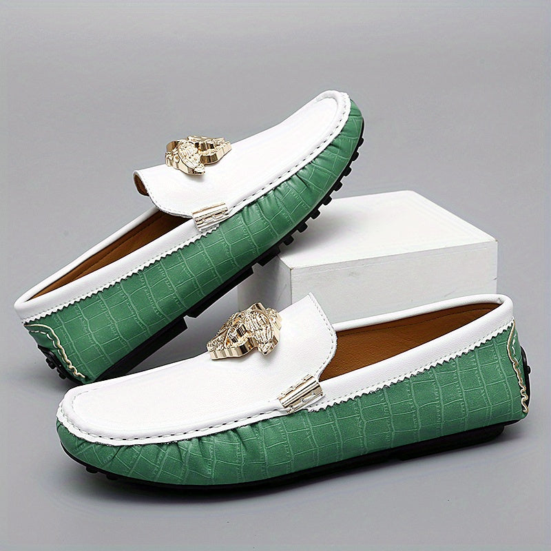 Men's Plaid Slip On Loafers Smart Casual Dress Shoes