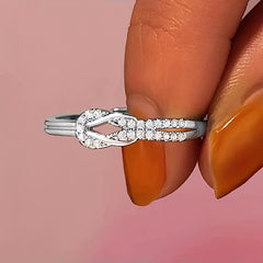 Girl's Bow Shaped Opening Ring Mother's Christmas Gift