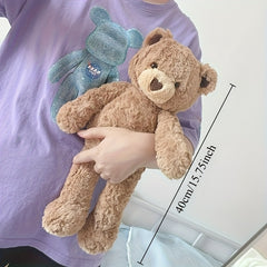 Soft Plush Love Bear Stuffed Animal Brown Teddy with Heart Detail