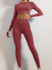 Yoga Workout Set Crop Top & Leggings Women's Activewear