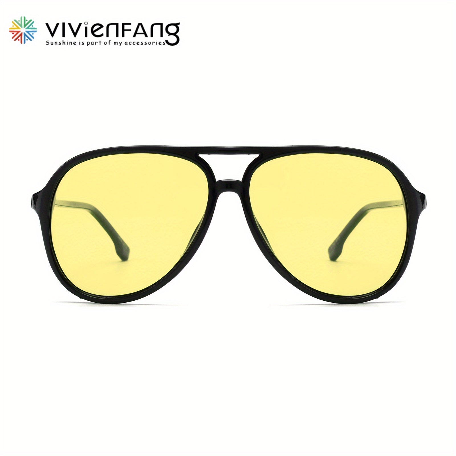 VIVIENFANG Retro Polaroid Pilot Sunglasses Night Vision Lenses VF220
