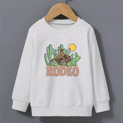 Cactus & Cowboy Kid's Sweatshirt RODEO Print Long Sleeve Top