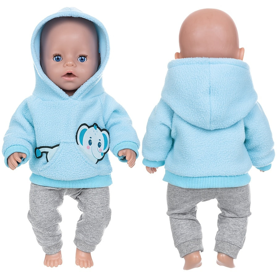 Elephant Doll Clothes for 43Cm Dolls Hoodie Pants Kids Gift