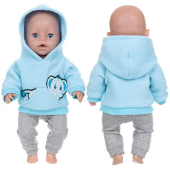 Elephant Doll Clothes for 43Cm Dolls Hoodie Pants Kids Gift