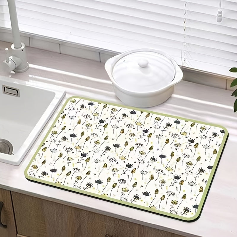 1Pc Drain Pad Absorbent Non Slip Sink Countertop Protector