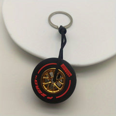 Rubber Tire Keychain Car Accessories Decoration Key Ring Bag Pendant