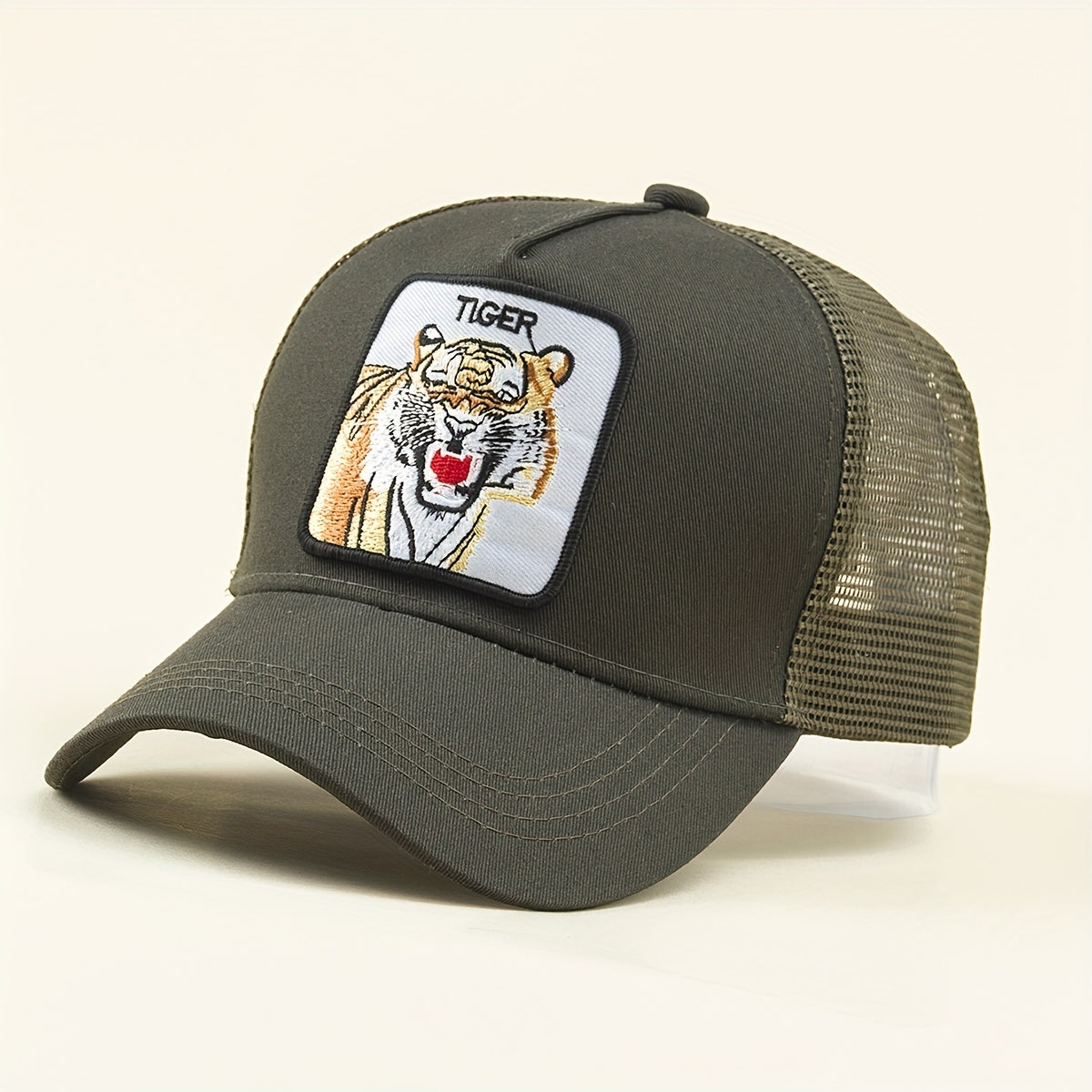 Embroidered Tiger Net Baseball Cap Men Women Hip hop Peaked Cap