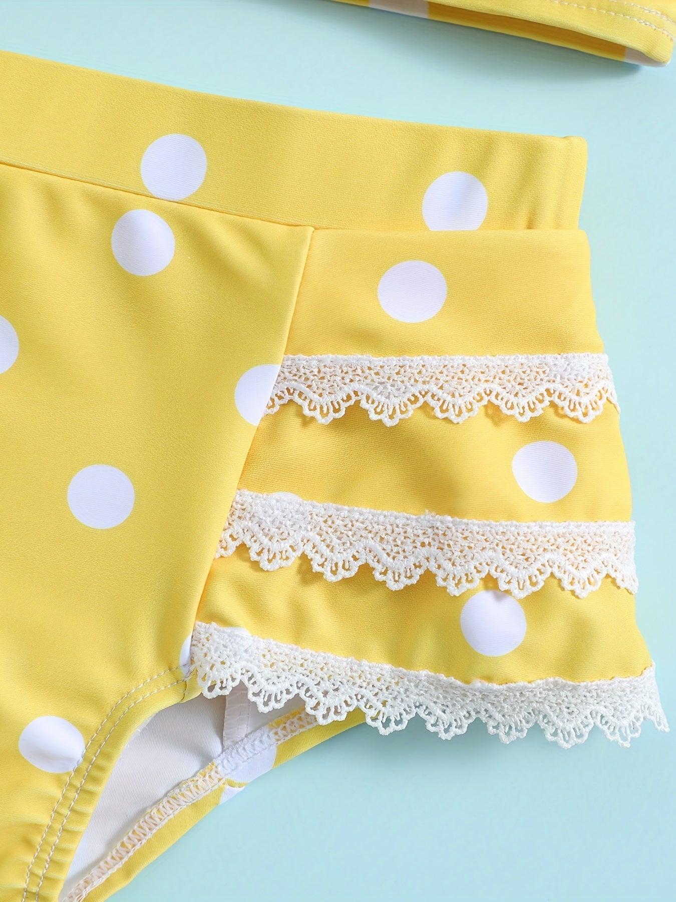 Girls' Polka Dot Bikini Tankini Swimsuit Set for Summer Beach