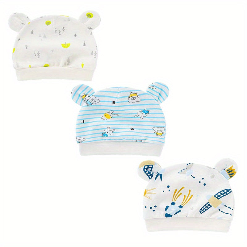 Cartoon Bear Ears Hat for Newborn Baby Girls and Boys