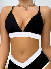 Colorblock Plunge Bra Wireless Lingerie