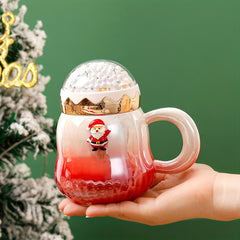 Christmas Ceramic Water Cup with Santa Claus & Tree Style