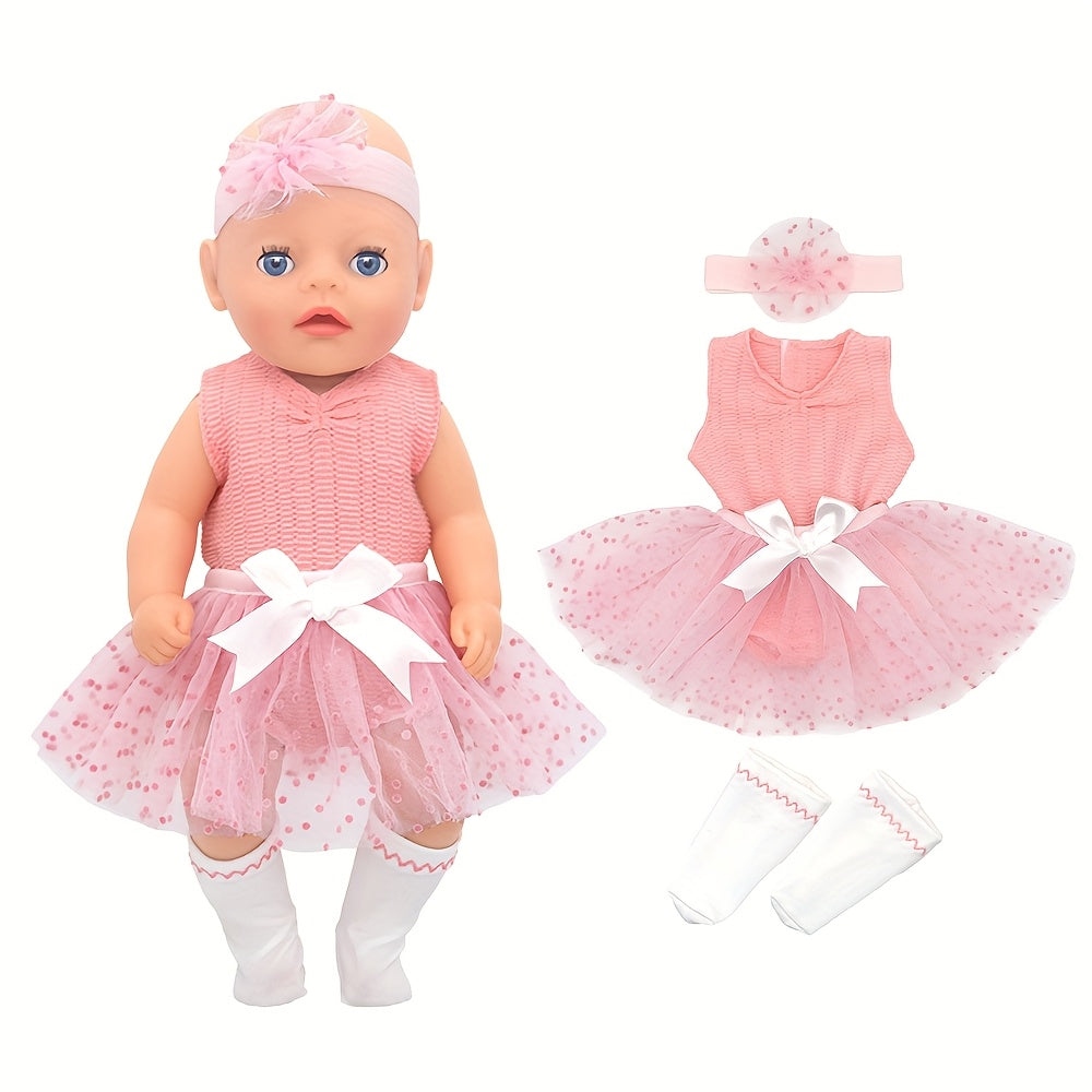 Pink Dress & Accessories for 12-15 Inch Dolls