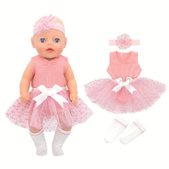 Pink Dress & Accessories for 12-15 Inch Dolls