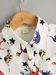 Boys Dino Print 2pc Set Shirt & Shorts