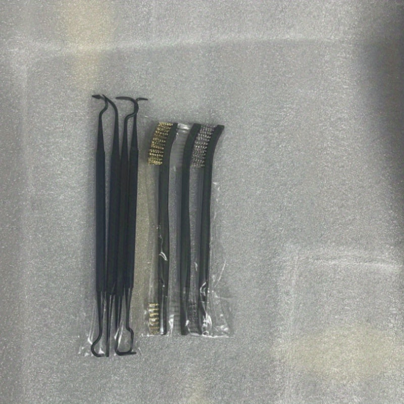 Car Detailing Cleaning Tool Set with Wire Brushes and Nylon Picks