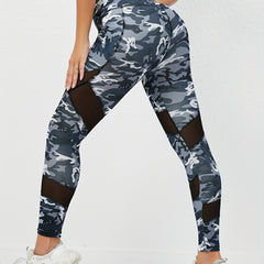 Camouflage Mesh High Waist Yoga Pants Breathable Leggings