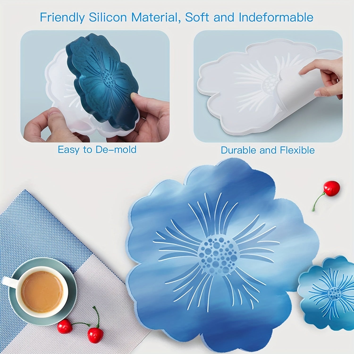 Large Resin Tray Mold & Coaster Molds for Resin Casting