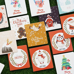 12pcs Christmas Cards Mini Thank You Blessings Greeting Cards