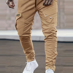 Men's Classic Cargo Pants with Zipper Flap Pockets