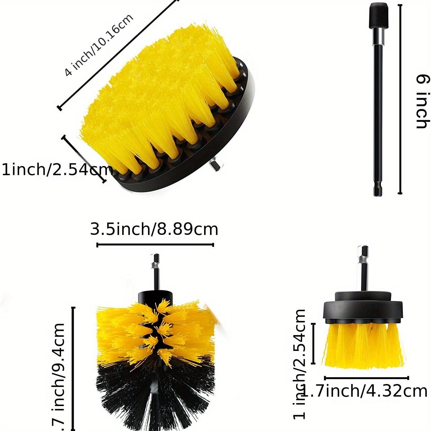 4-Piece Drill Brush Attachment Set for Powerful Cleaning