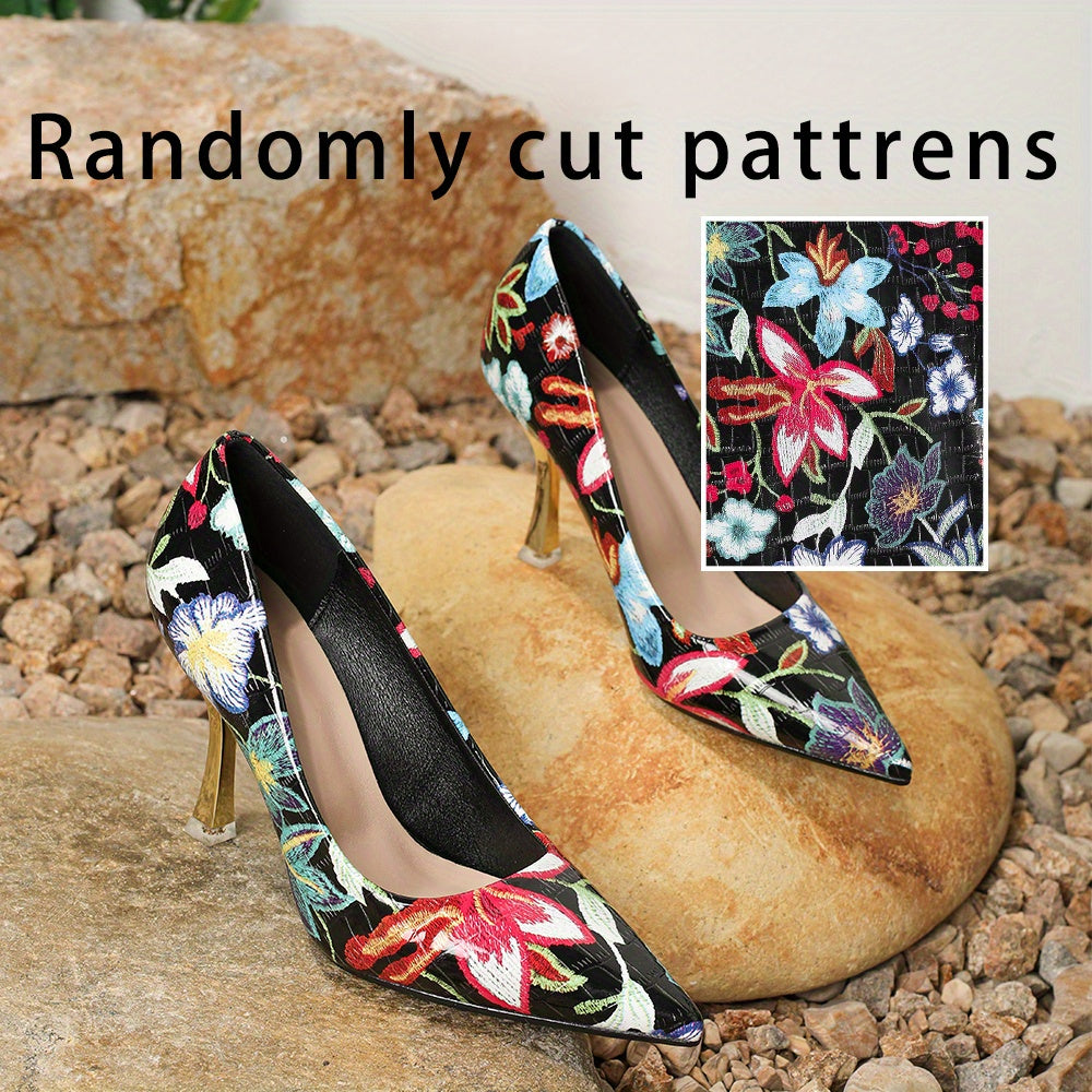 Floral Print High Heel Stilettos Slip-On Pumps