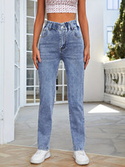 High Rise Vintage Slim Fit Jeans With Pockets