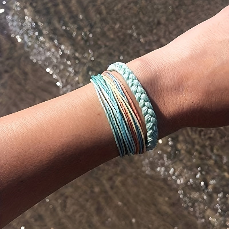 Adjustable Waterproof Bracelet Set Boho Style Colorful Bracelets For Girls