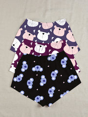 3 Cartoon Animal Lounge Bottoms Womens Shorts