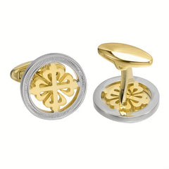 Copper Two Tone Hollow Flower Cufflinks Wedding Suit Accessories