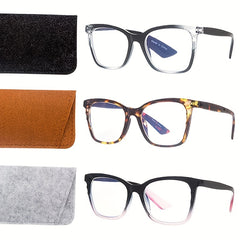 3 Pairs Men's Anti Light Glasses with Glasses Bag and Cloth