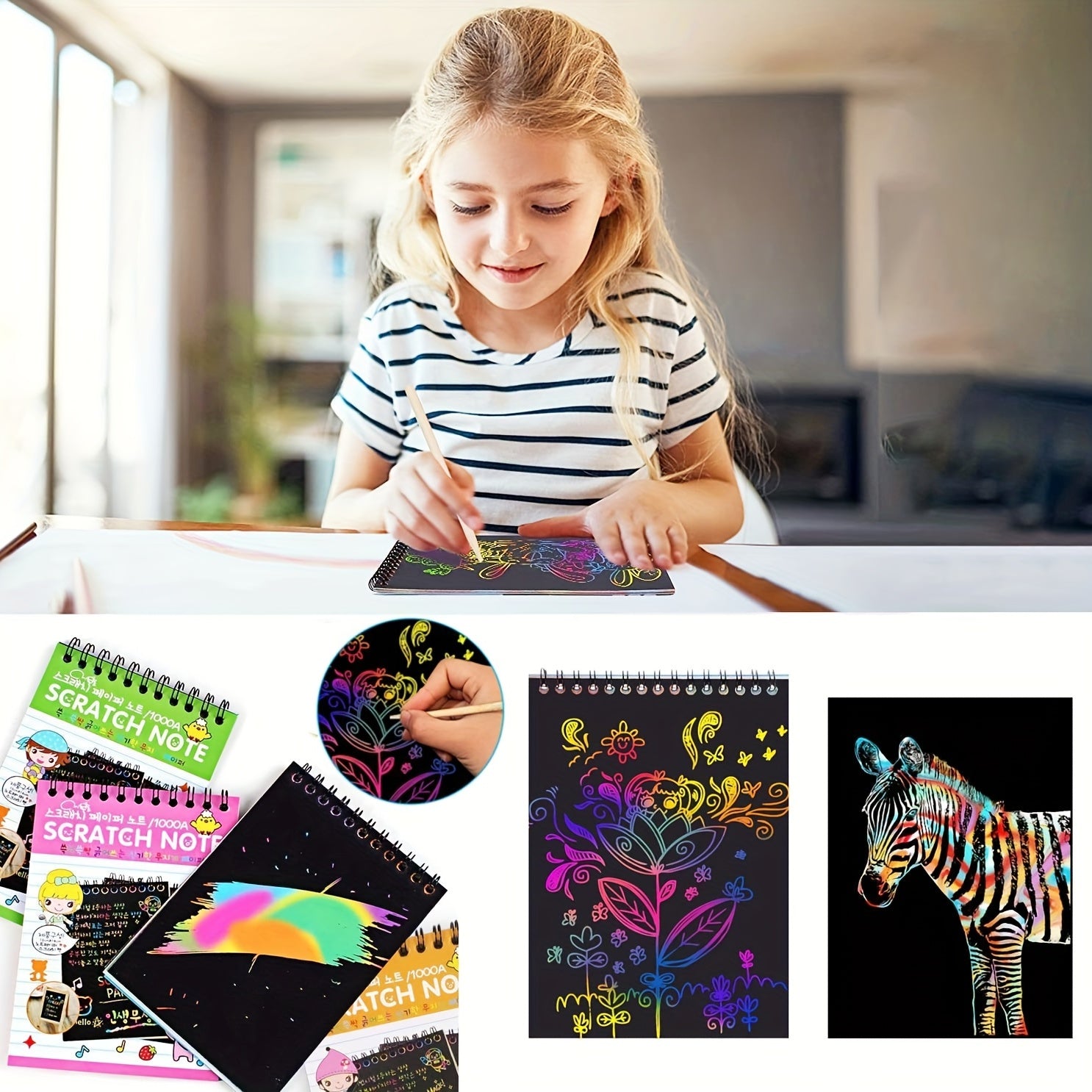 DIY Scratch Painting Student Graffiti Book Fun Scratch Book