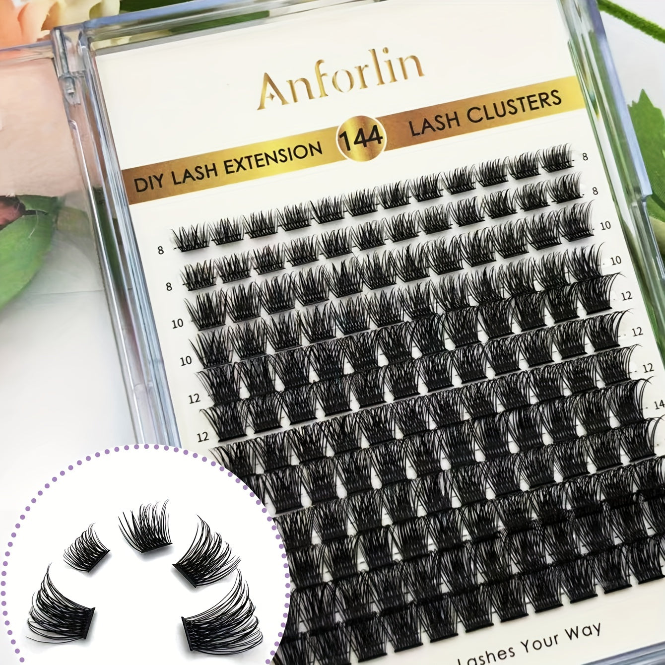 DIY Self Grafting Lashes Segmented Cluster False Eyelashes 144pcs