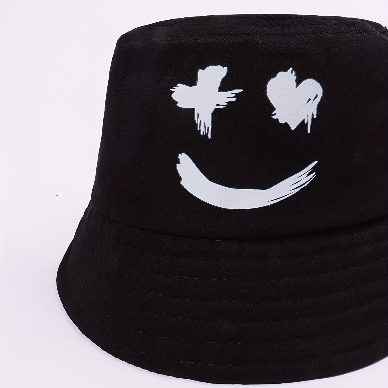 Smiling Face Fisherman Hat Print Bucket Hat Unisex Sunshade Basin Hat