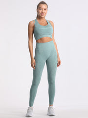 High Impact Sports Set Racer Back Crop Top & Legging Yoga Suits