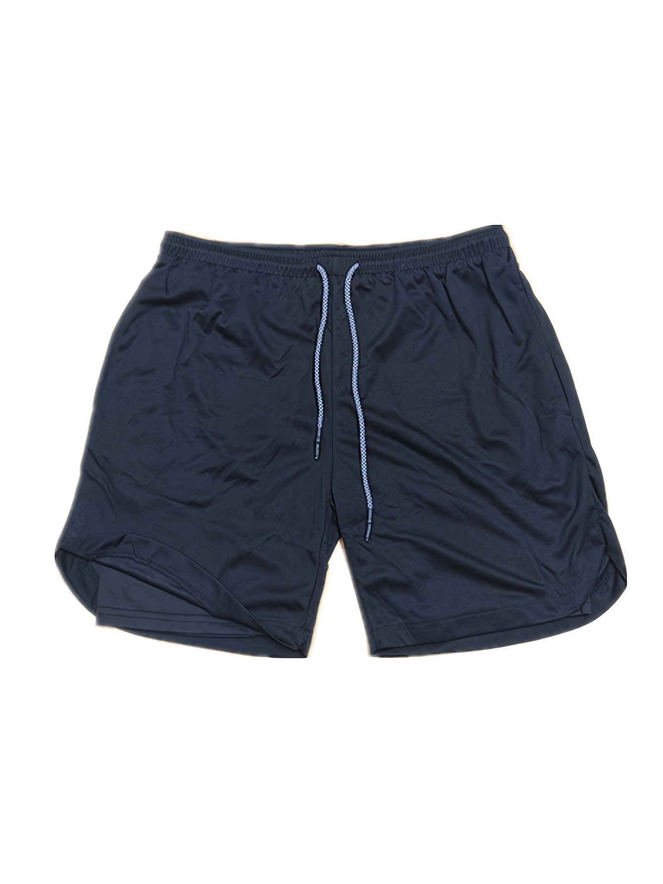 Men's Double Layer Shorts Inner Pocket Stretch Sports Gym Workout Training