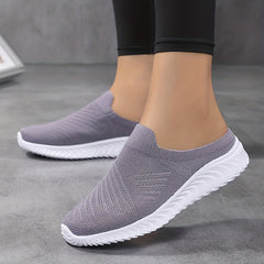 Women's Knit Mule Sneakers Breathable Lightweight Slip On Shoes