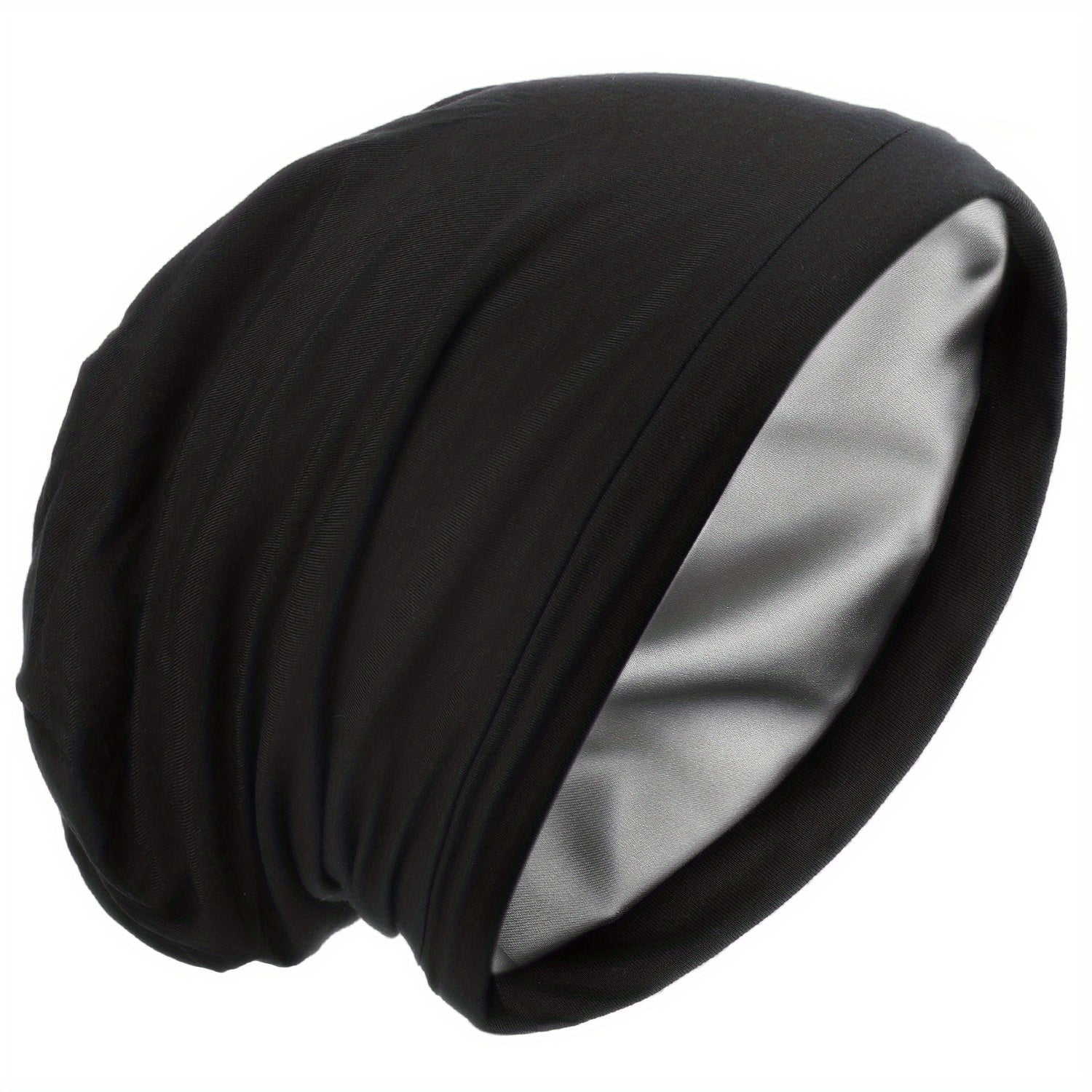 Men's Single Layer Satin Nightcap with Cotton Outer and Silk Satin Inner