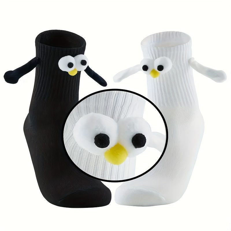 Men's Magnetic Holding Hands Crew Socks 2 Pairs