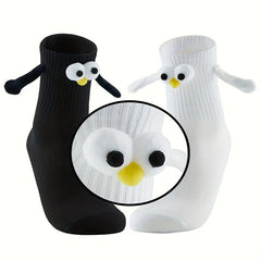 Men's Magnetic Holding Hands Crew Socks 2 Pairs