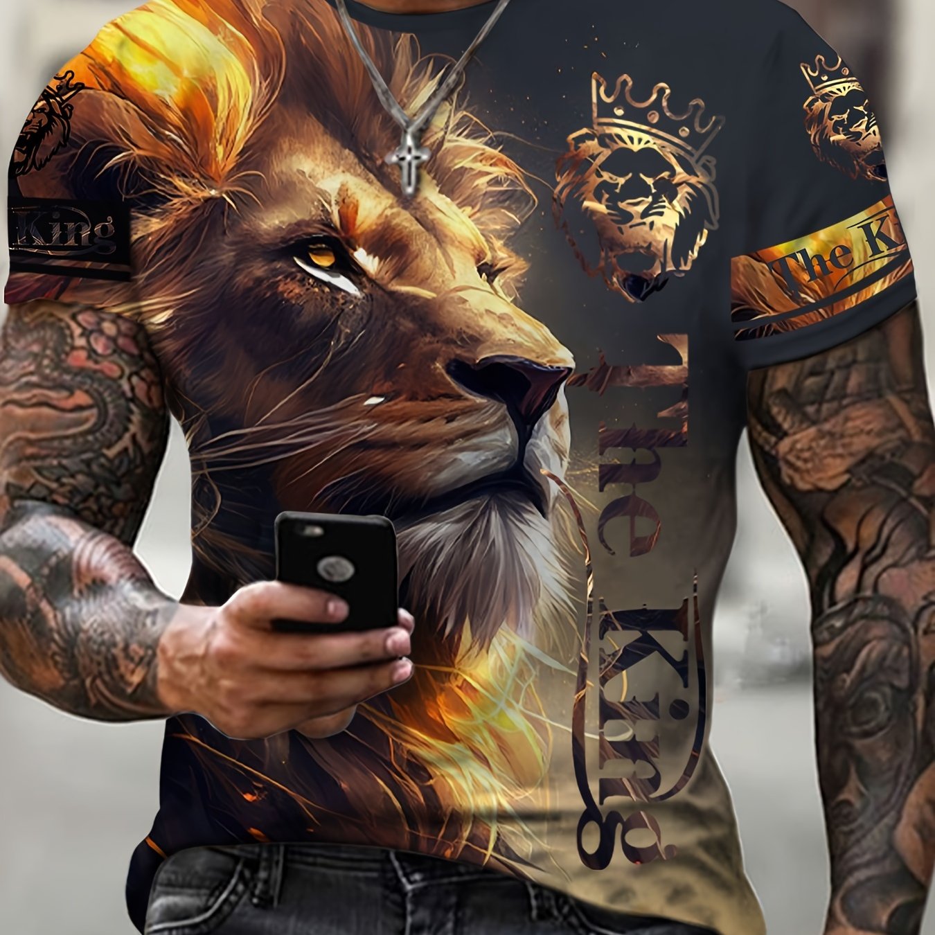Lion King 3D Men's Long Sleeve T-Shirt Autumn Tee